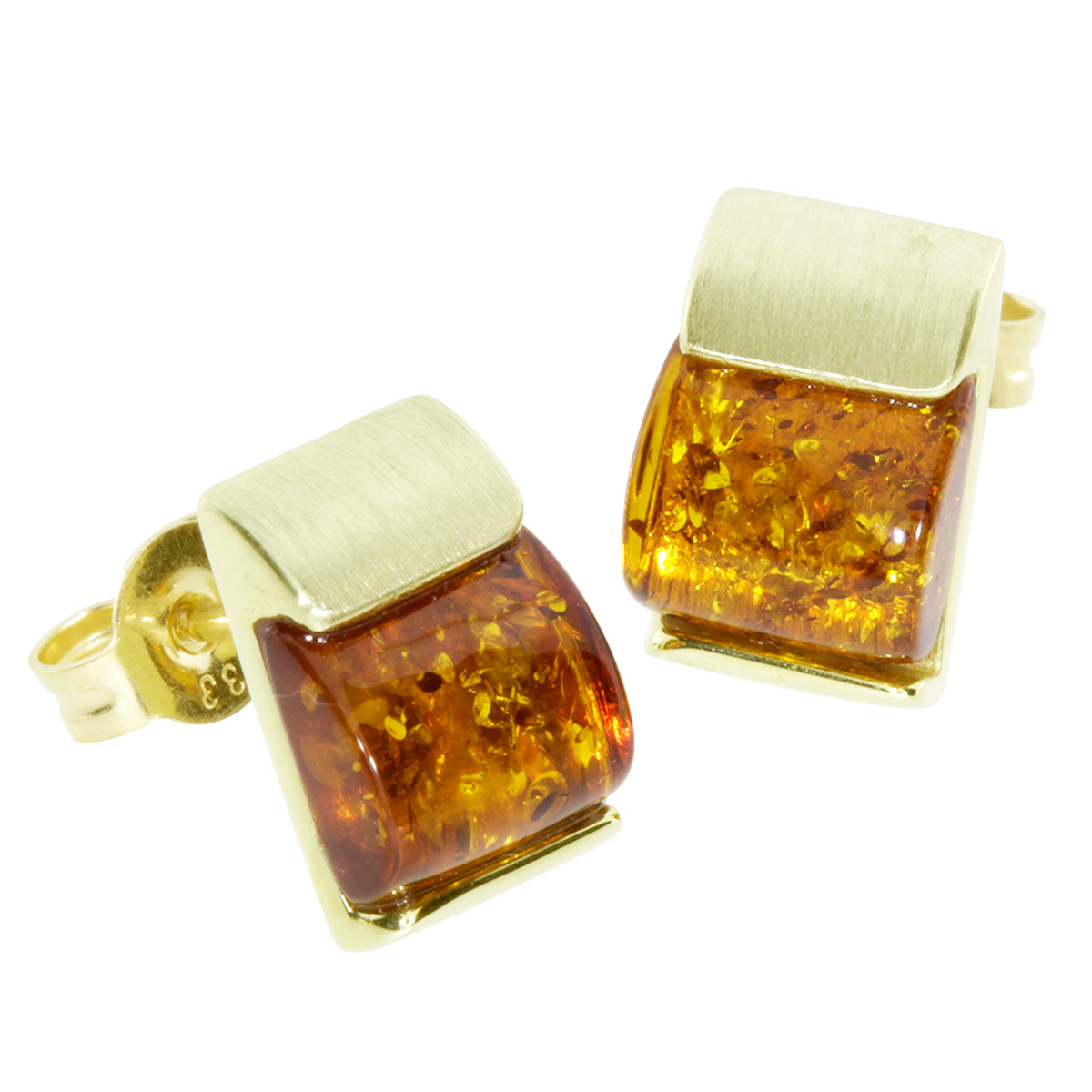 Ohrstecker Gold 333/000, Bernstein