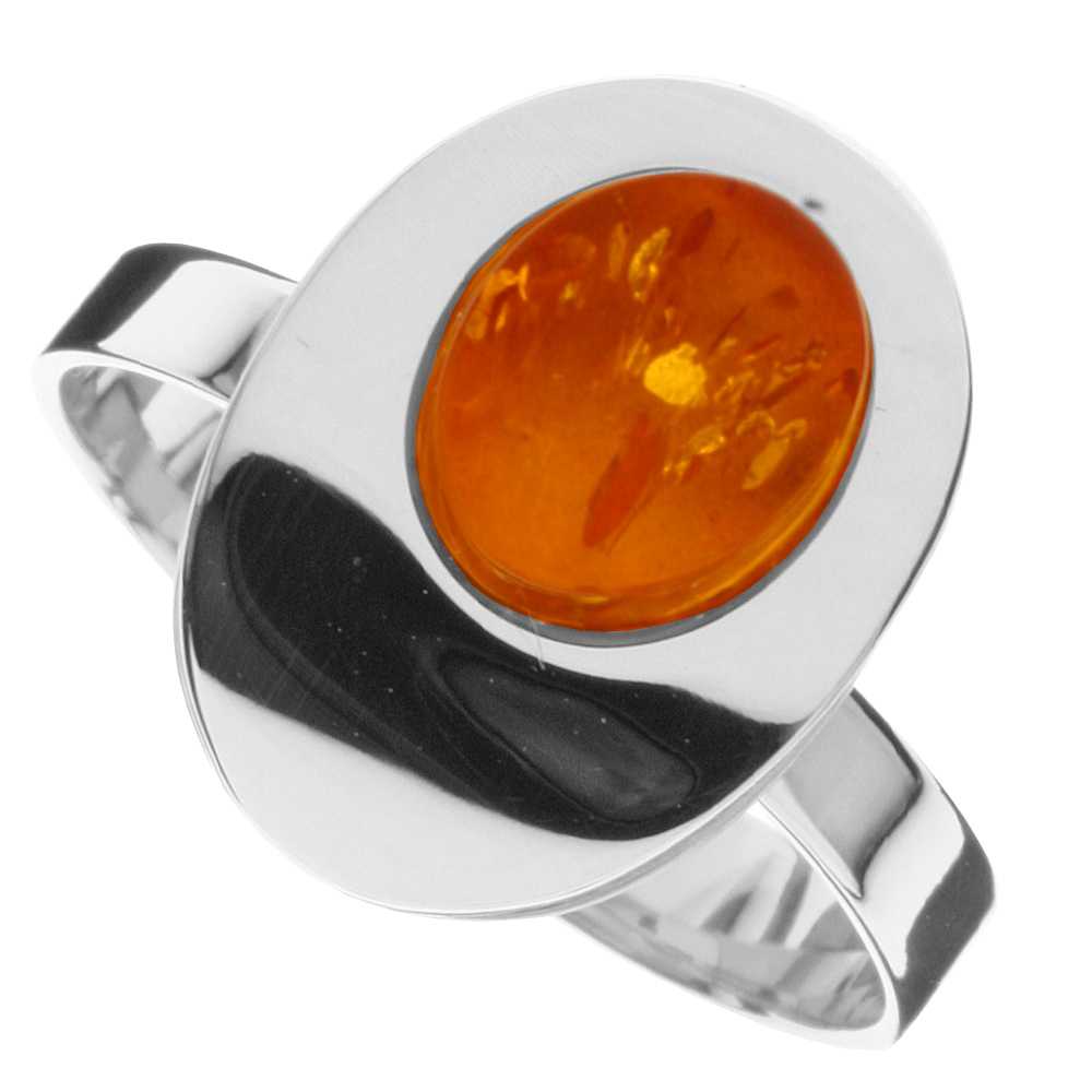 Ring Silber 925/000, Bernstein -Größe wählbar-