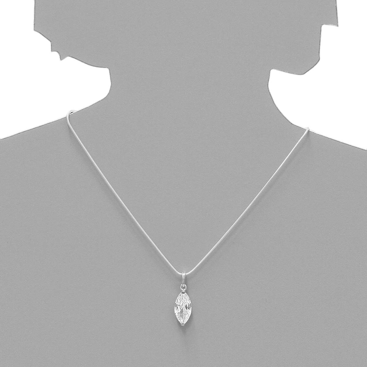 043-201695-0100s Kette mit Anhänger Silber 925/000, Zirkonia, weiß, 42 cm
