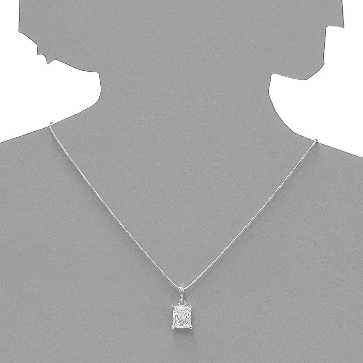 043-201678-A142s Kette mit Anhänger Silber 925/000, Zirkonia, weiß, 42 cm