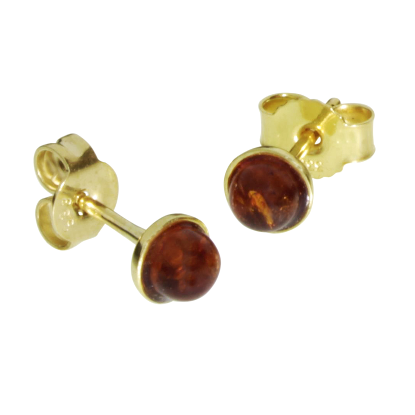 Ohrstecker Gold 333/000, Bernstein 4 mm  Ohrstecker Gold 333/000, Bernstein 4 mm