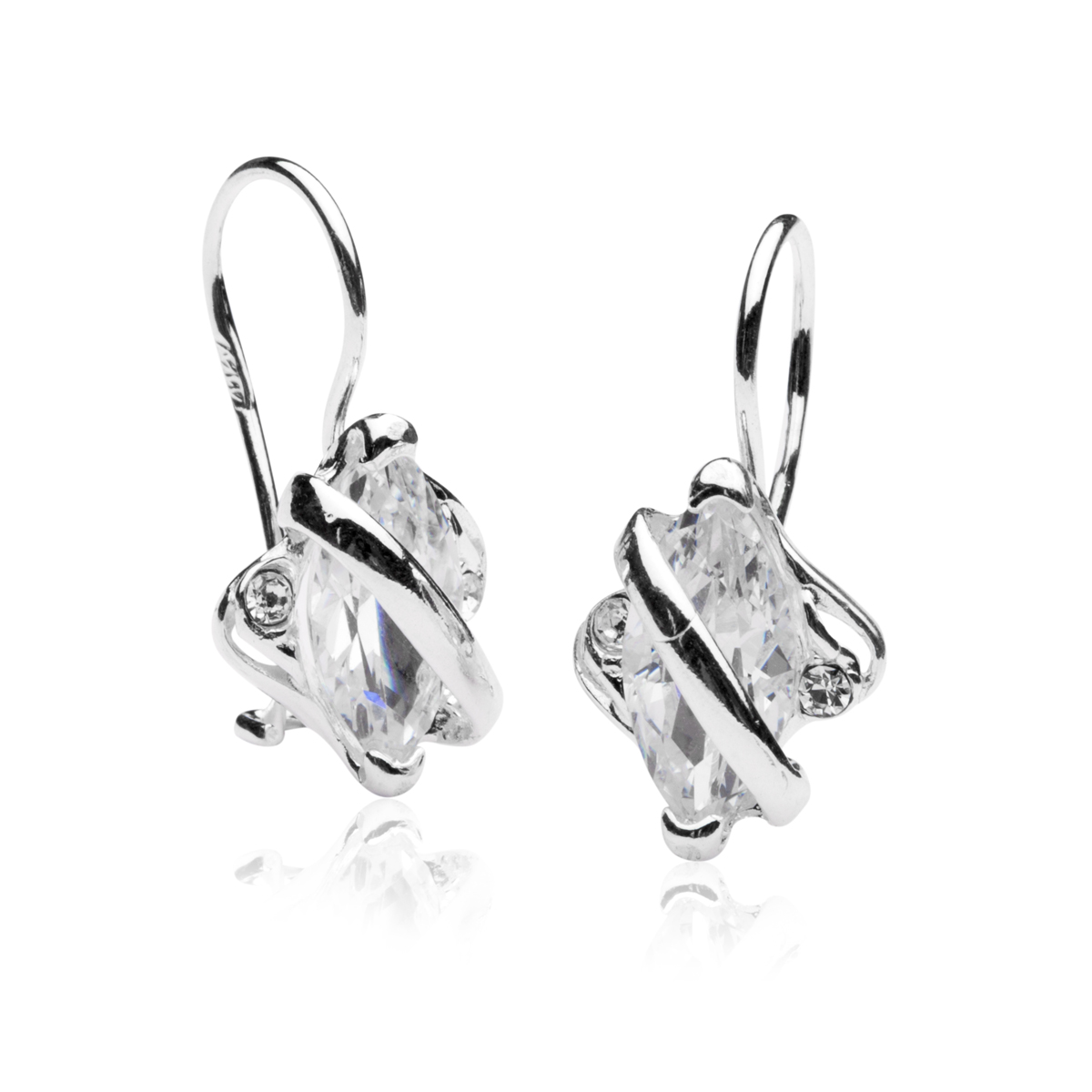 043-261670-0100 Ohrhänger Silber 925/000, Zirkonia, weiß