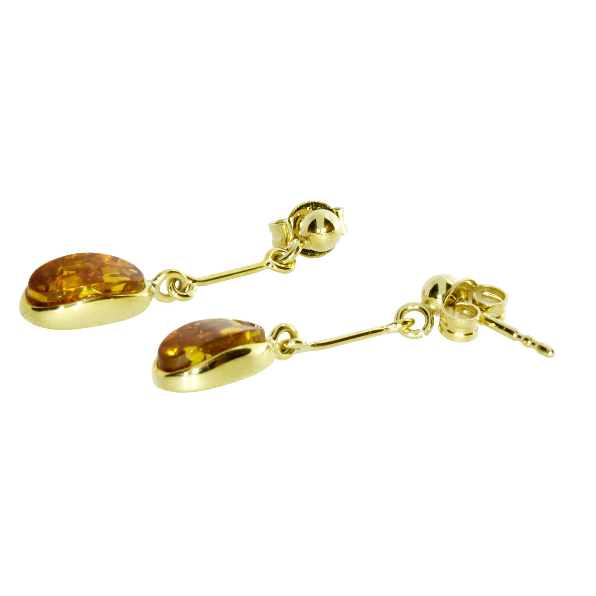 001-163335-01001 Ohrhänger Gold 333/000, Bernstein