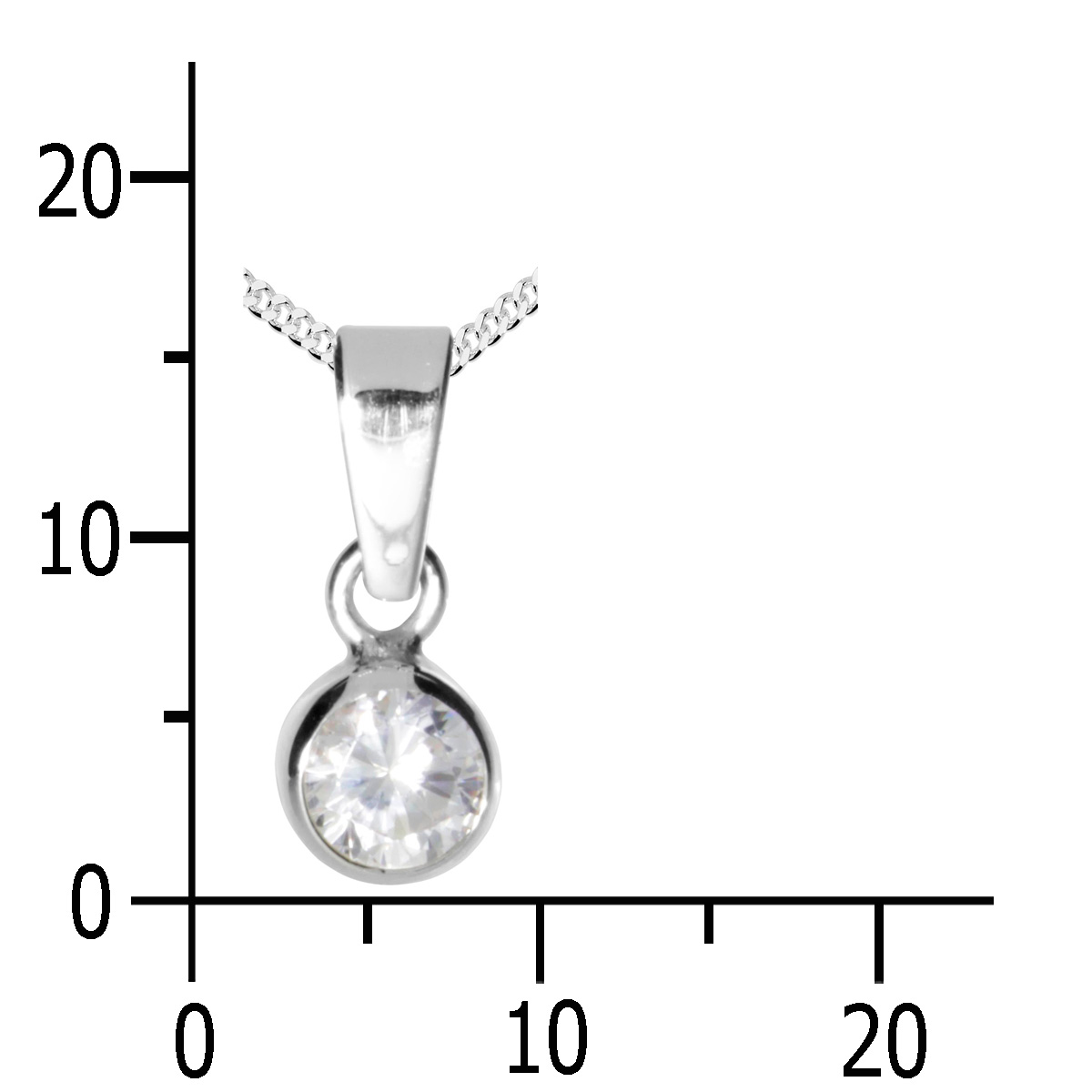 001-203644-A142k Kette mit Anhänger Silber 925/000, 42 cm, Zirkonia
