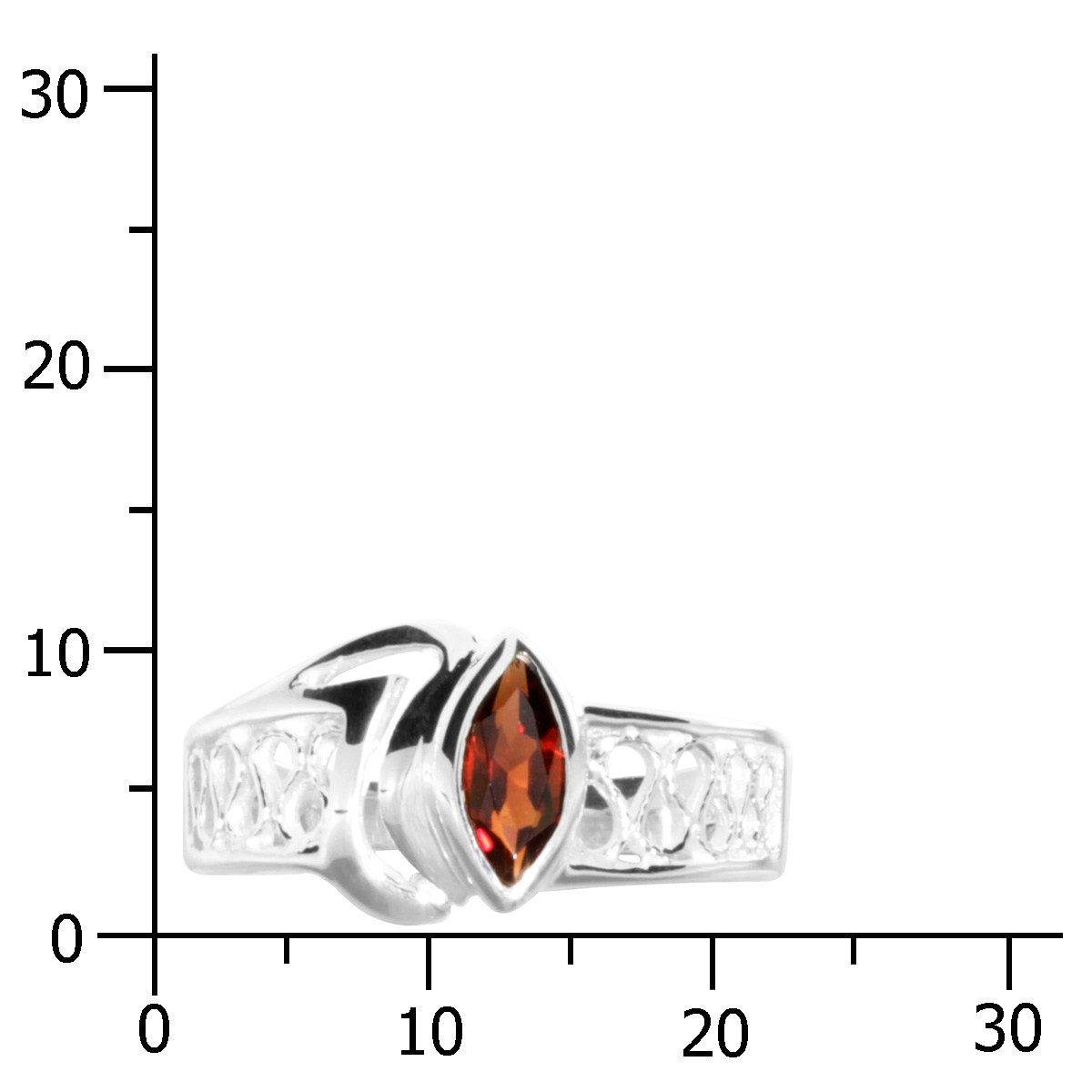 Ring Silber 925/000, Granat -Größe wählbar-
