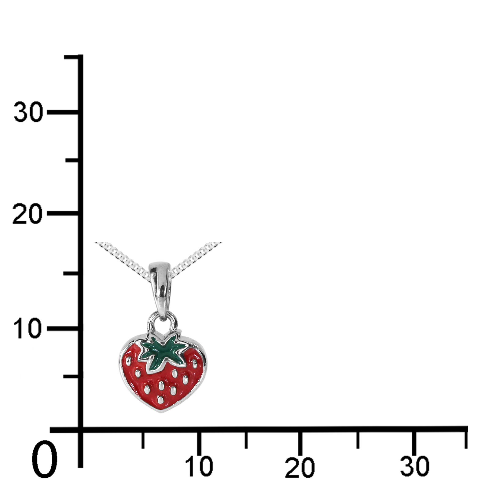Kette mit Anhänger "Erdbeere", Silber 925/000 -Länge wählbar-    Kette mit Anhänger "Erdbeere", Silber 925/000 -Länge wählbar-
