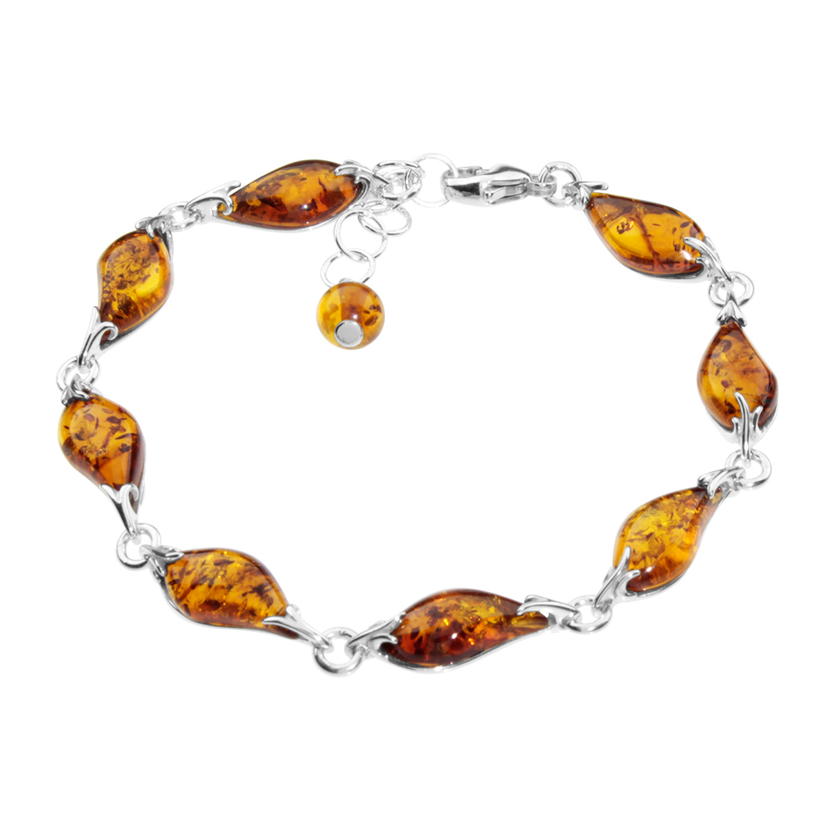 105-210136-0100 Armband, Silber 925/000, Bernstein
