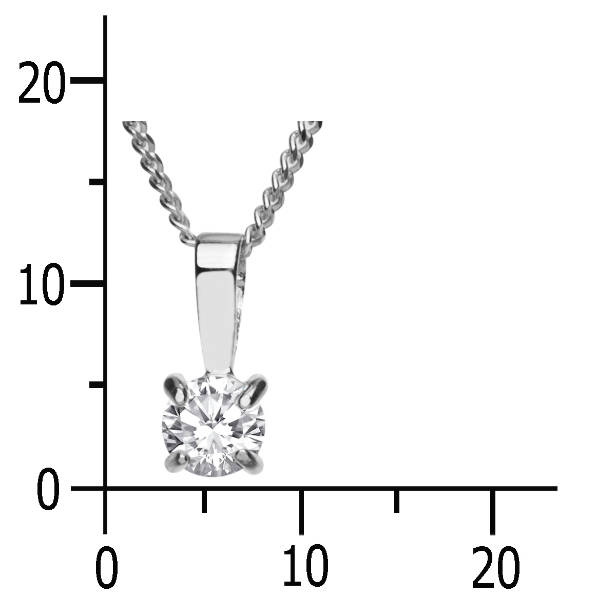 043-201651-A142k Kette mit Anhänger Silber 925/000, Zirkonia, weiß, 42 cm
