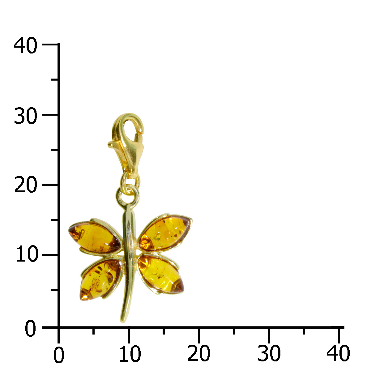 001-103651-0200k Charm Gold 333/000, Schmetterling, Bernstein