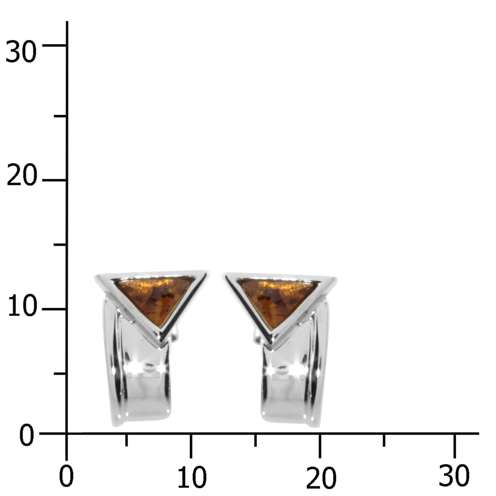 001-263244-0001k Ohrstecker, Silber 925/000, Bernstein