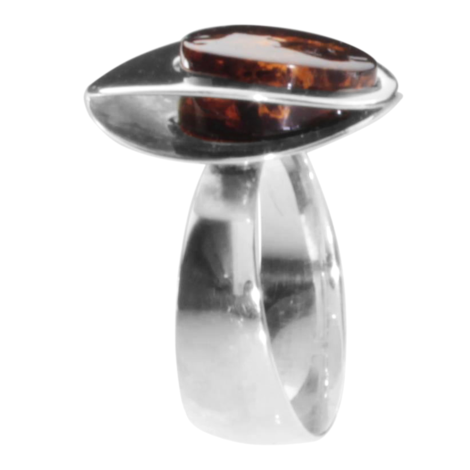 001-273402-0100-1 Ring Silber 925/000, Bernstein -Größe wählbar-