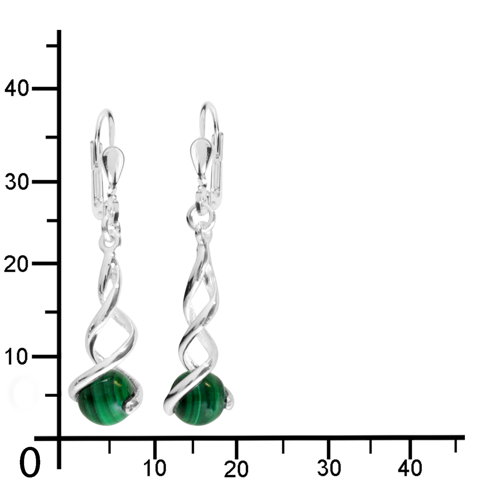 Ohrhänger Silber 925/000, Malachit Ohrhänger Silber 925/000, Malachit