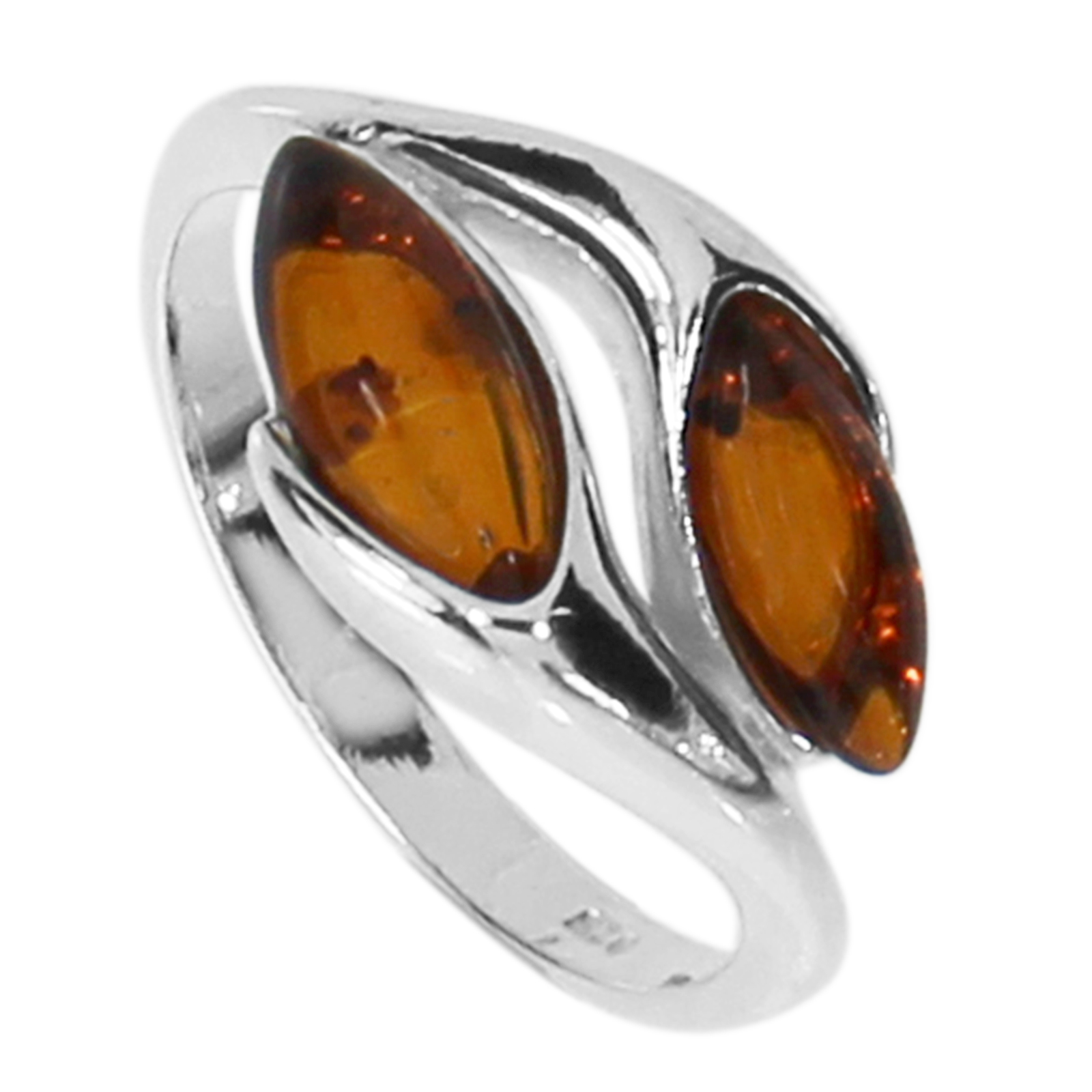 Ring Silber 925/000, Bernstein -Größe wählbar-    
