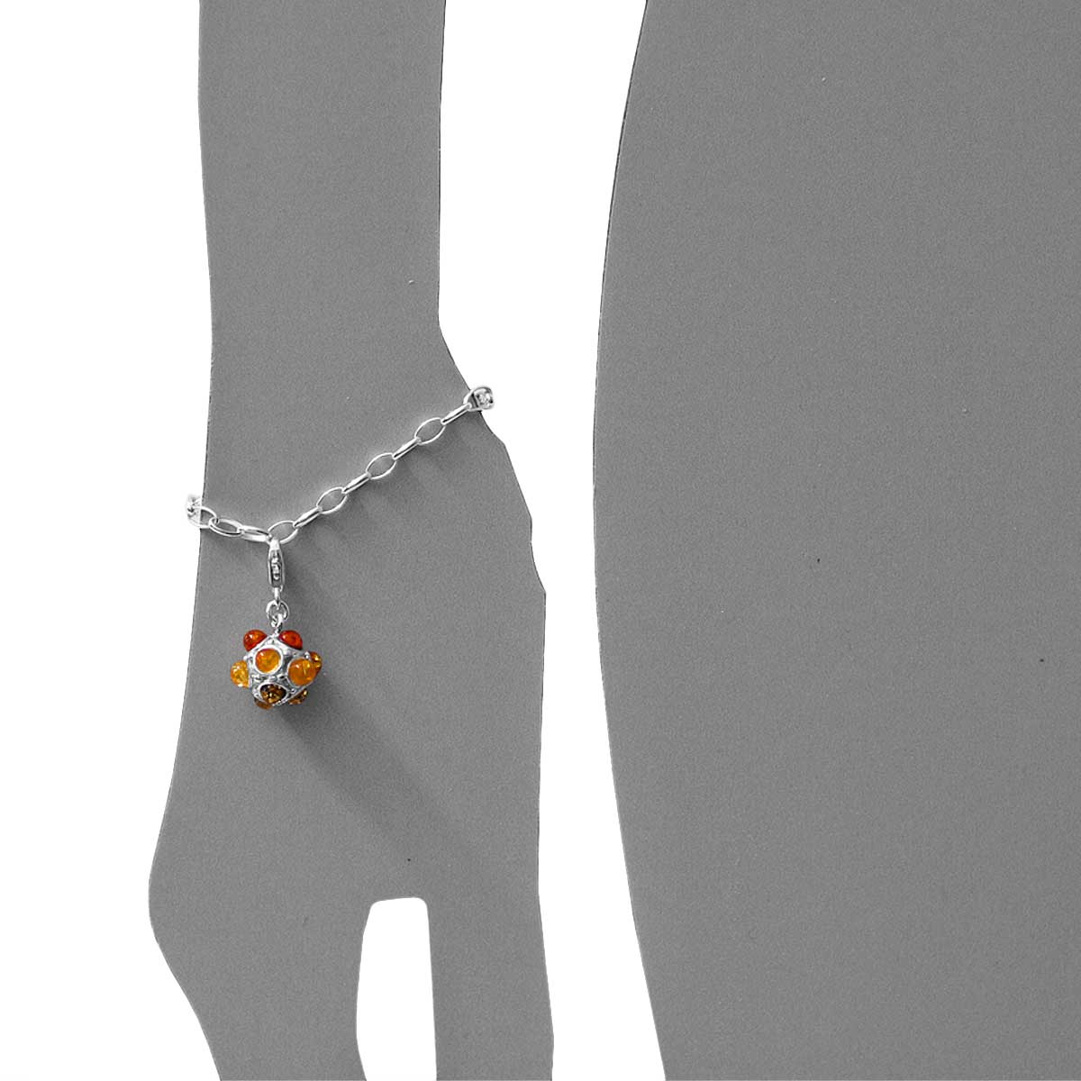 098-200030-0200s Charm Silber 925/000, Ball, Bernstein