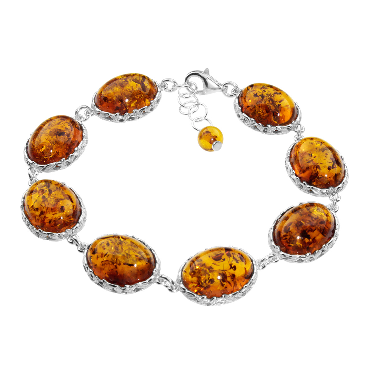 Armband, Silber 925/000, Bernstein