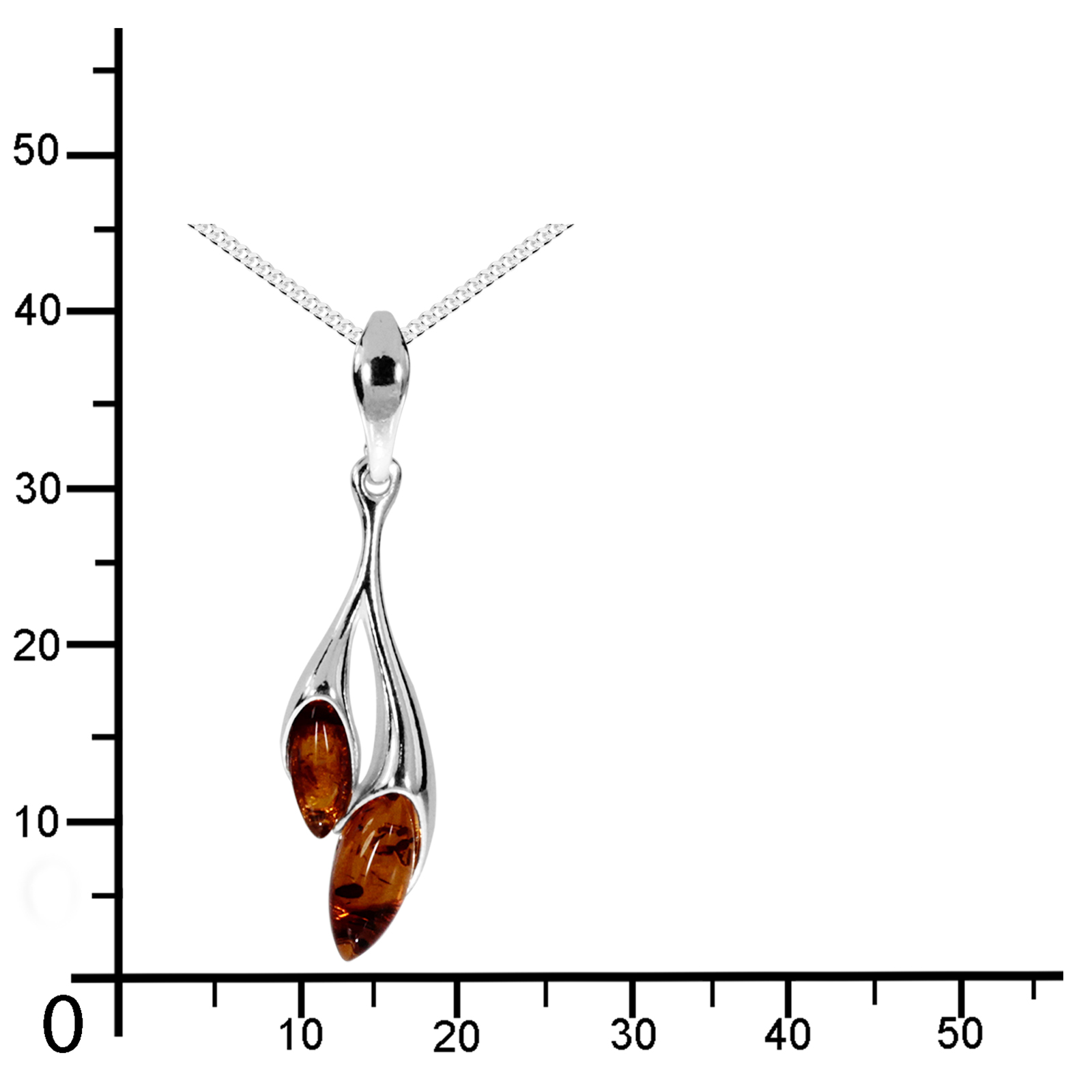 Kette mit Anhänger Silber 925/000, Bernstein -Länge wählbar- Kette mit Anhänger Silber 925/000, Bernstein -Länge wählbar-