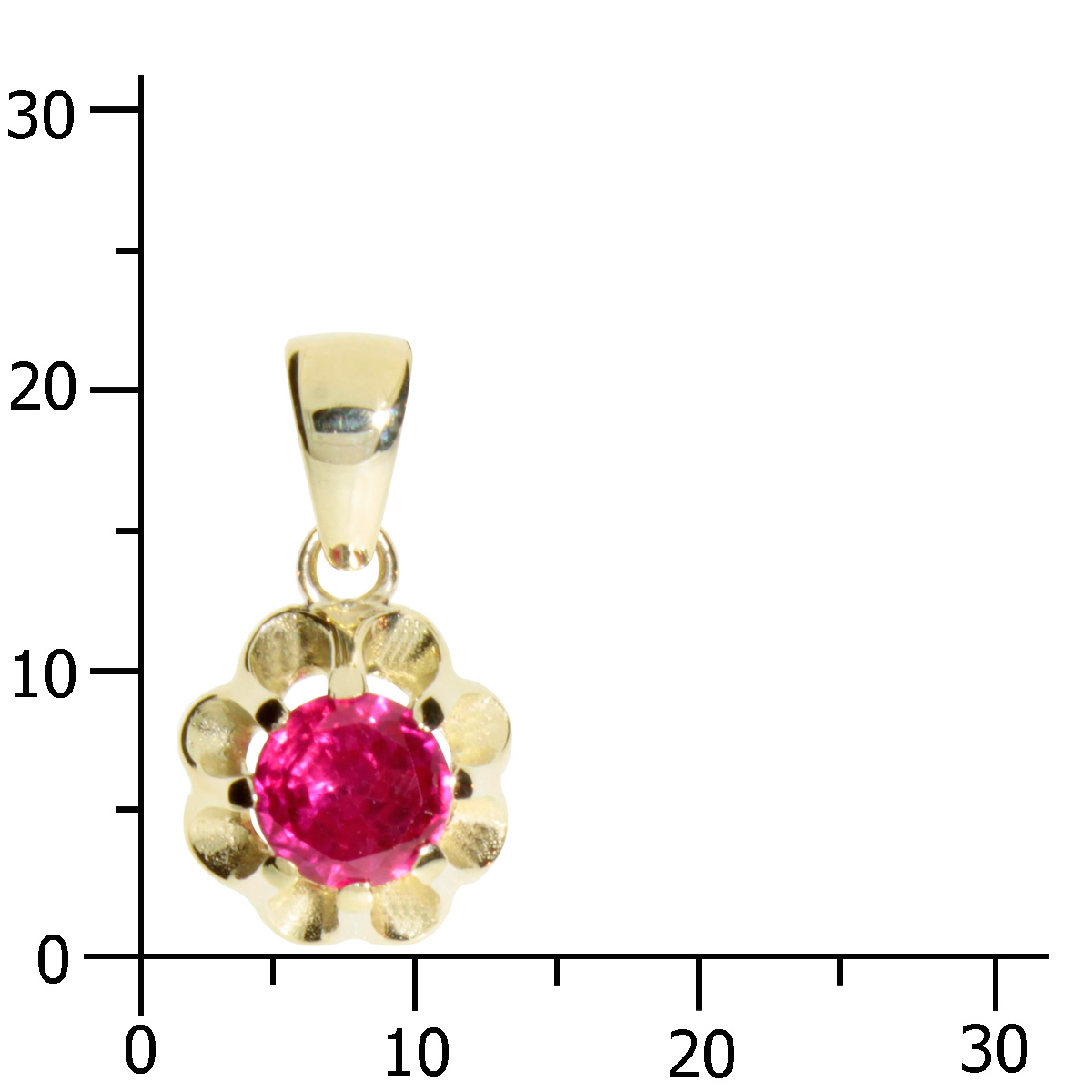 001-100314-0009k Anhänger Gold 333/000, sy. Rubin