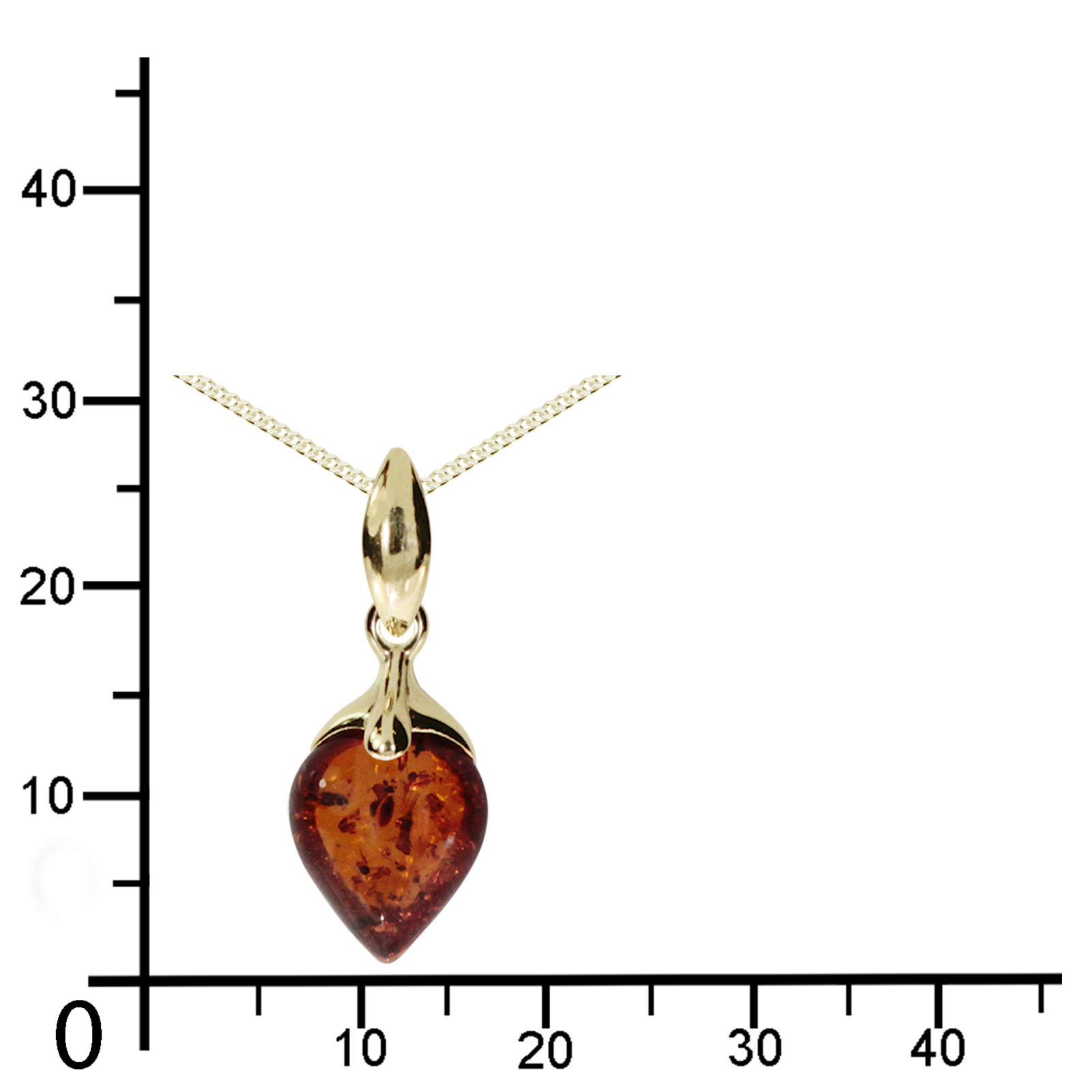 Kette mit Anhänger Gold 375/000,  42 oder 45 cm, Bernstein Kette mit Anhänger Gold 375/000,  42 oder 45 cm, Bernstein