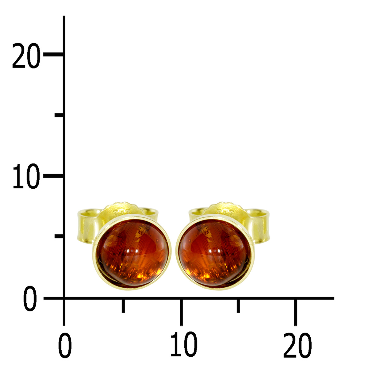 001-160509-0005k Ohrstecker Gold 333/000, Bernstein 6 mm