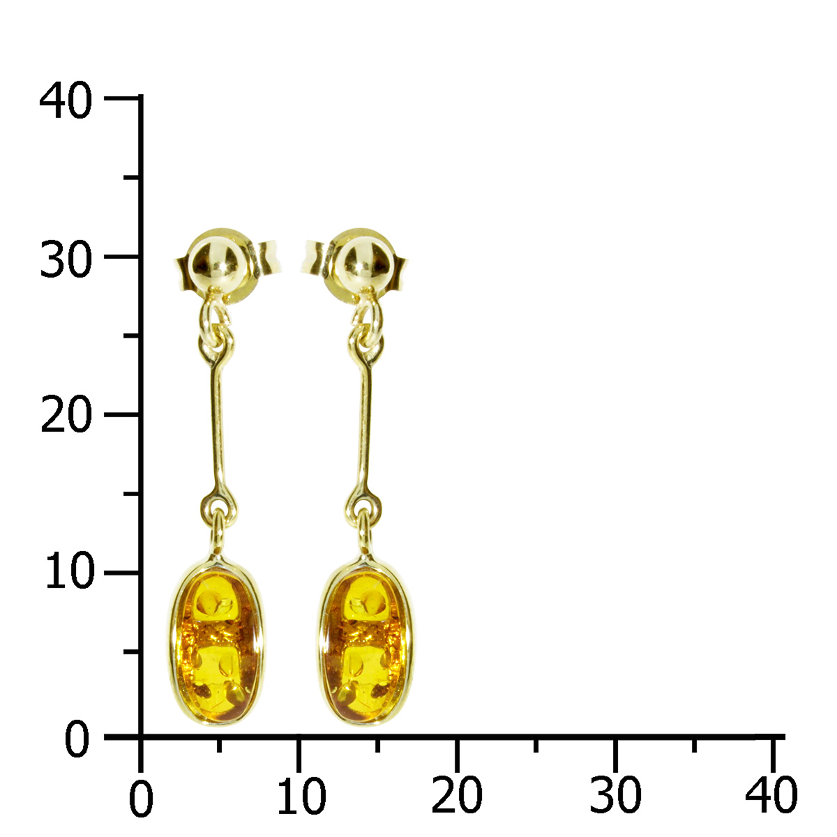 001-163335-0100k Ohrhänger Gold 333/000, Bernstein