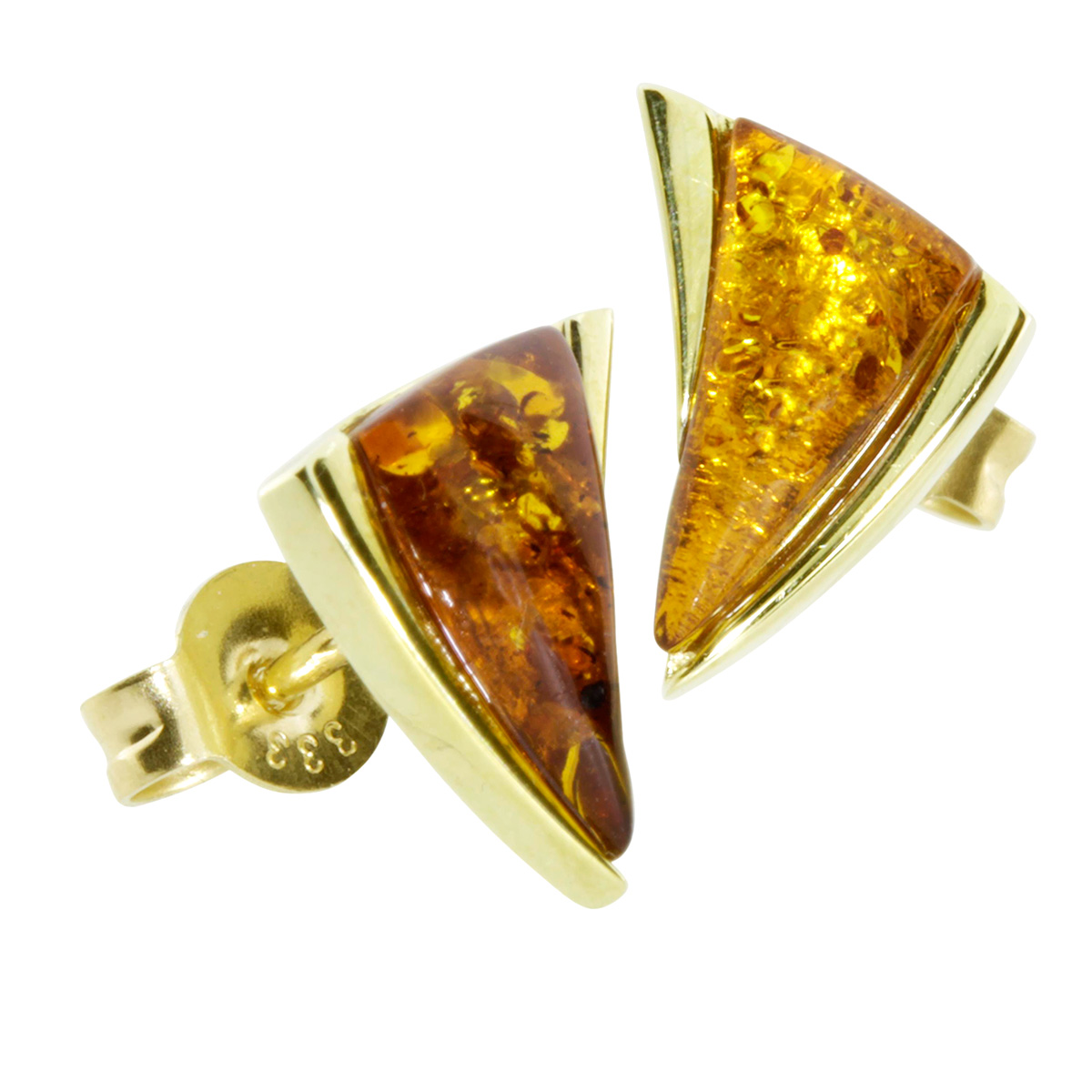 Ohrstecker Gold 333/000, Bernstein