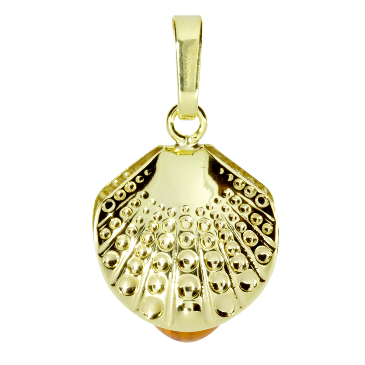 104-100029-0200 Anhänger Gold 333/000, Muschel, Bernstein