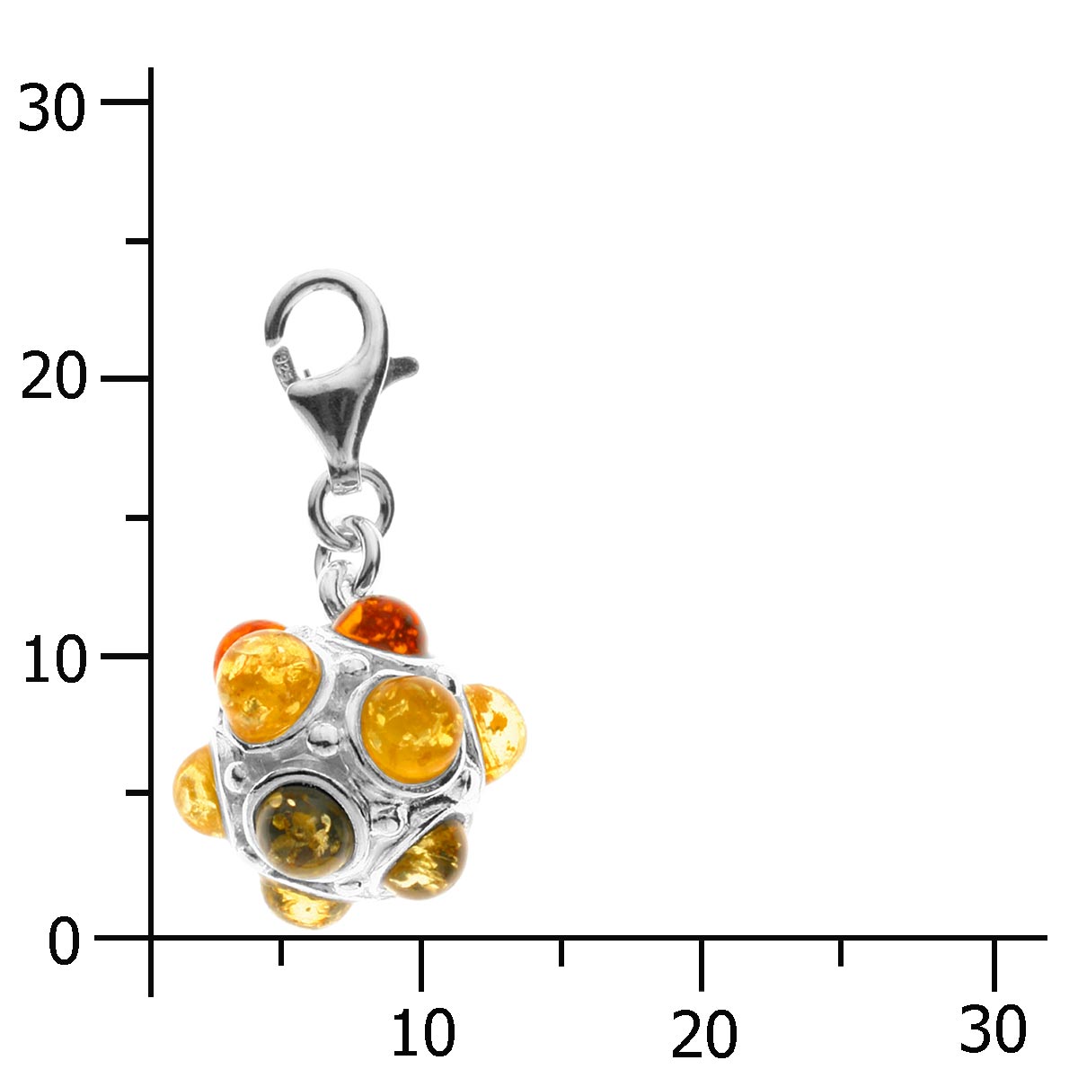 098-200030-0200k Charm Silber 925/000, Ball, Bernstein