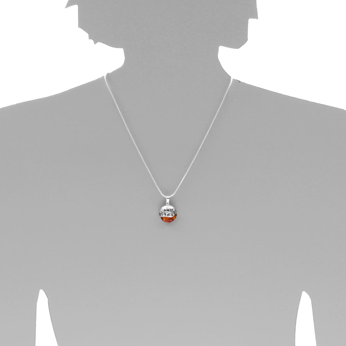 001-203240-0001s Anhänger Silber 925/000, Bernstein