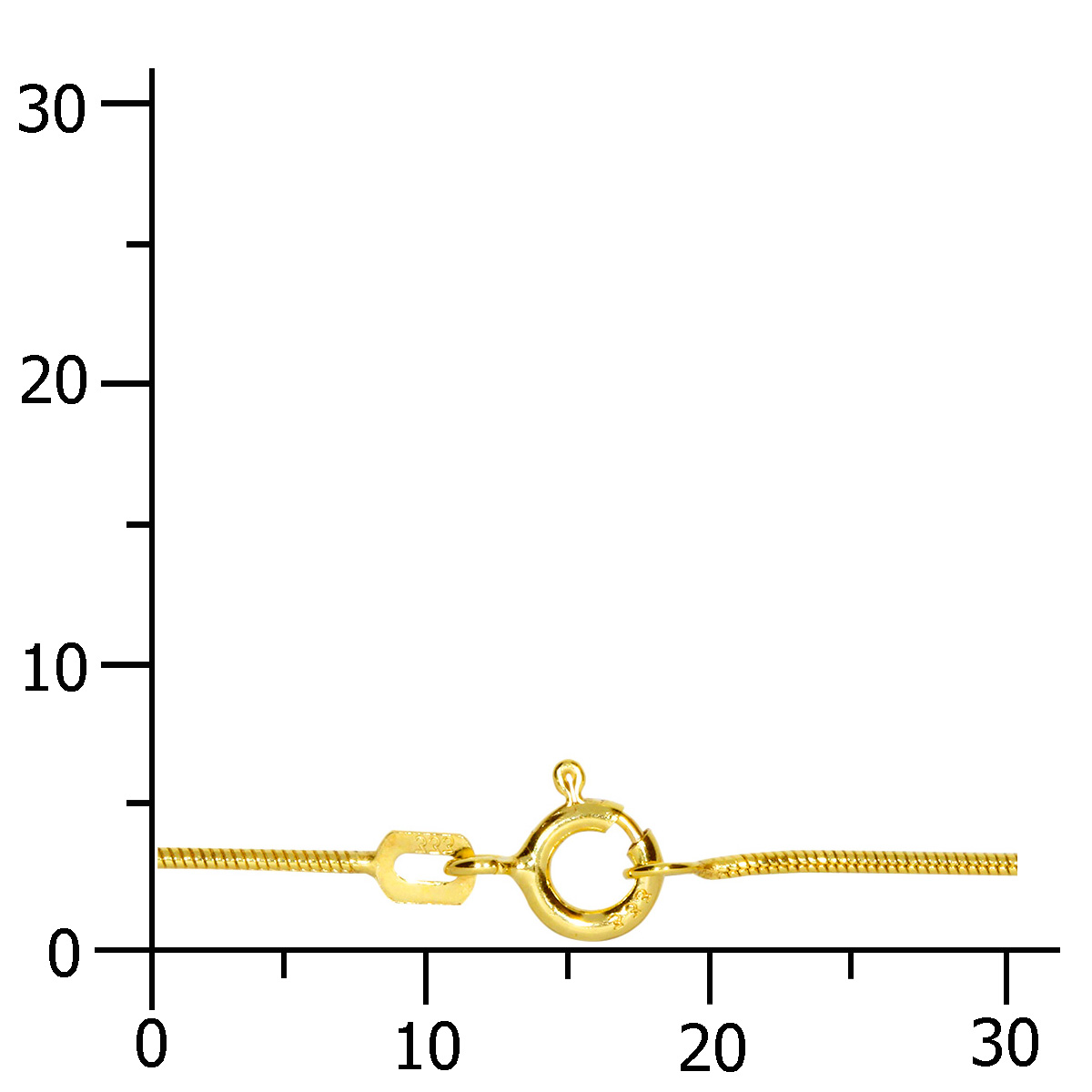 4250054289876-PT04 Kette Gold 333/000, Schlange 1,0 - Länge wählbar-