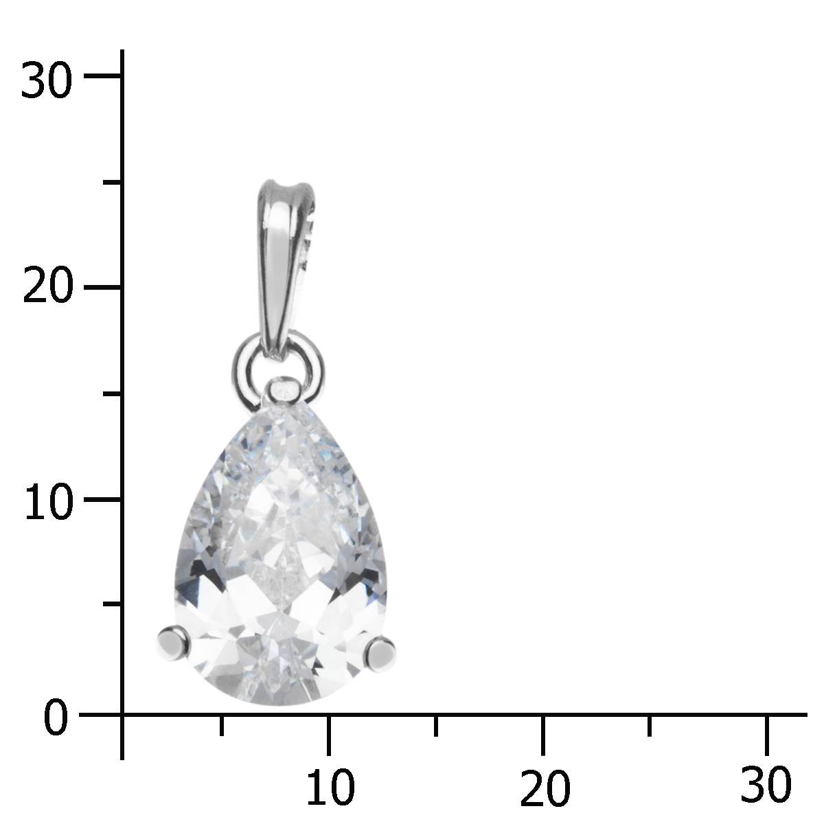 043-201691-0100k Anhänger Silber 925/000, Zirkonia, weiß