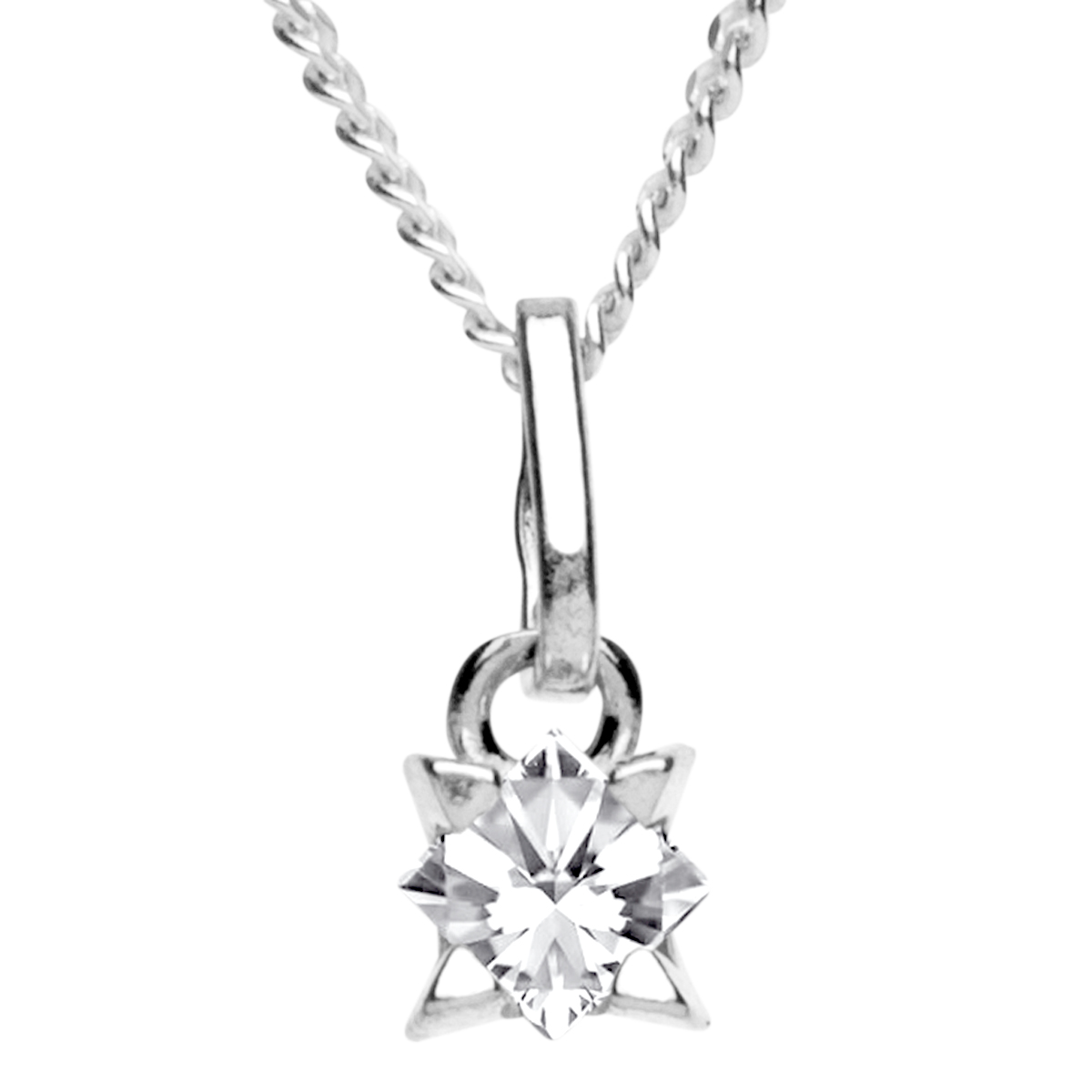 043-201702-A142 Kette mit Anhänger Silber 925/000, Zirkonia, weiß, 42 cm