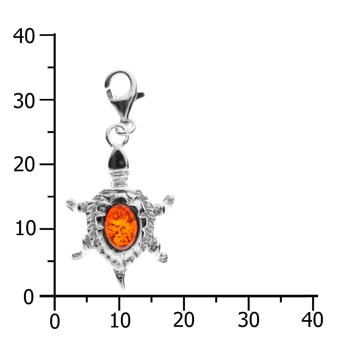 098-200070-0200k Charm Silber 925/000, Schildkröte, Bernstein