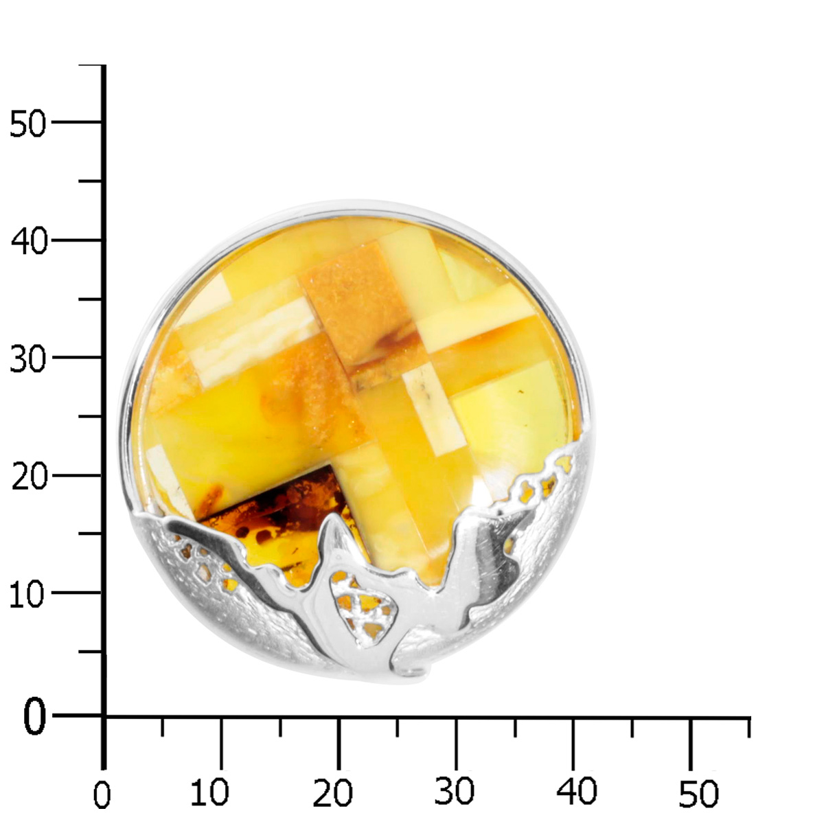 550947020K Anhänger-Gleiter Silber 925/000, Bernstein-Mosaik