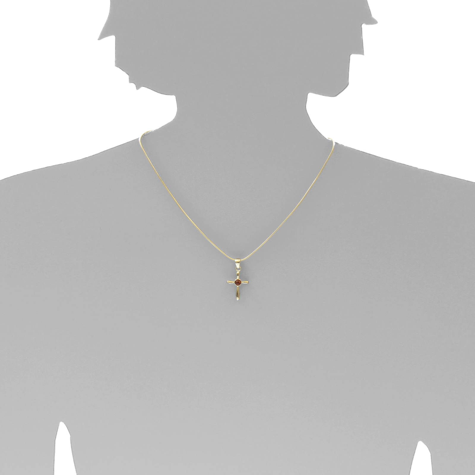 Anhänger Silber vergoldet, Kreuz, Bernstein   Anhänger Silber vergoldet, Kreuz, Bernstein