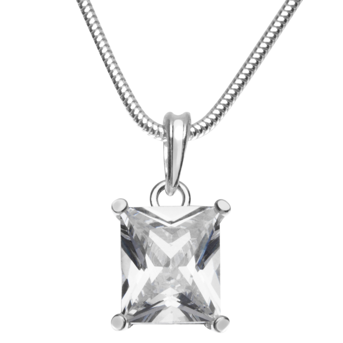 043-201678-A142 Kette mit Anhänger Silber 925/000, Zirkonia, weiß, 42 cm