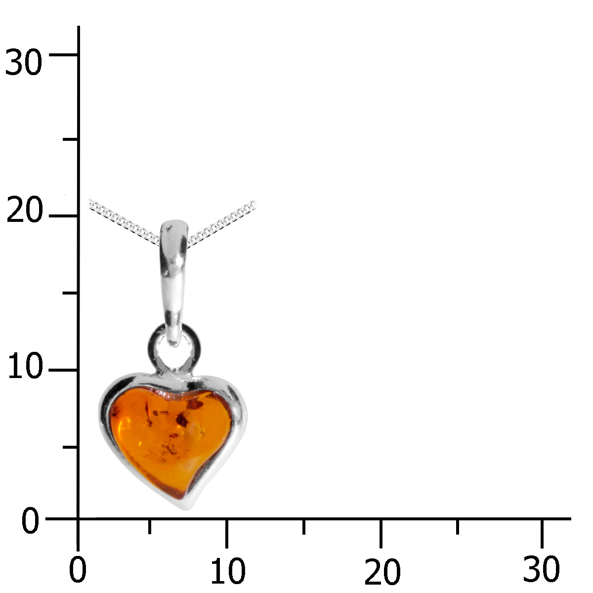 098-201490-A140k Kette mit Anhänger Silber 925/000, 40 oder 42 cm, Bernstein