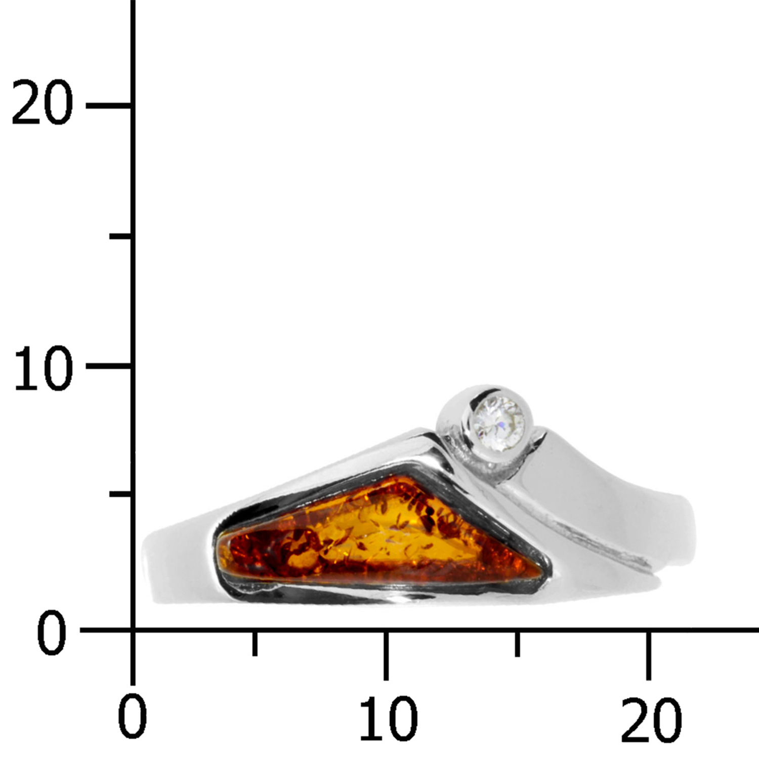 001-273090-0001k Ring Silber 925/000, Bernstein/Zirkonia -Größe wählbar-