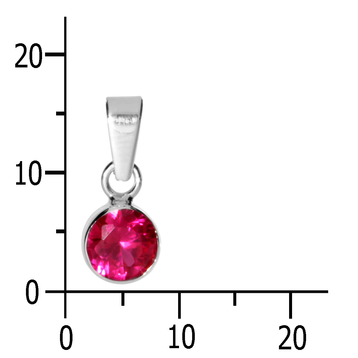 001-203645-0300k Anhänger Silber 925/000, sy. Rubin