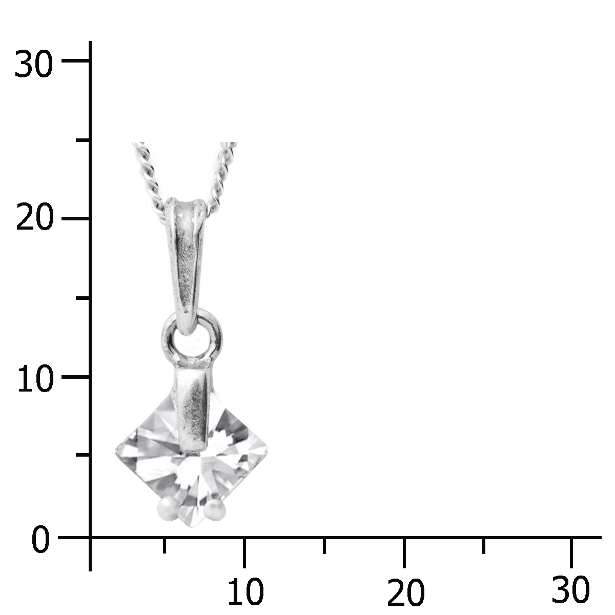 043-201668-A142k Kette mit Anhänger Silber 925/000, Zirkonia, weiß, 42 cm