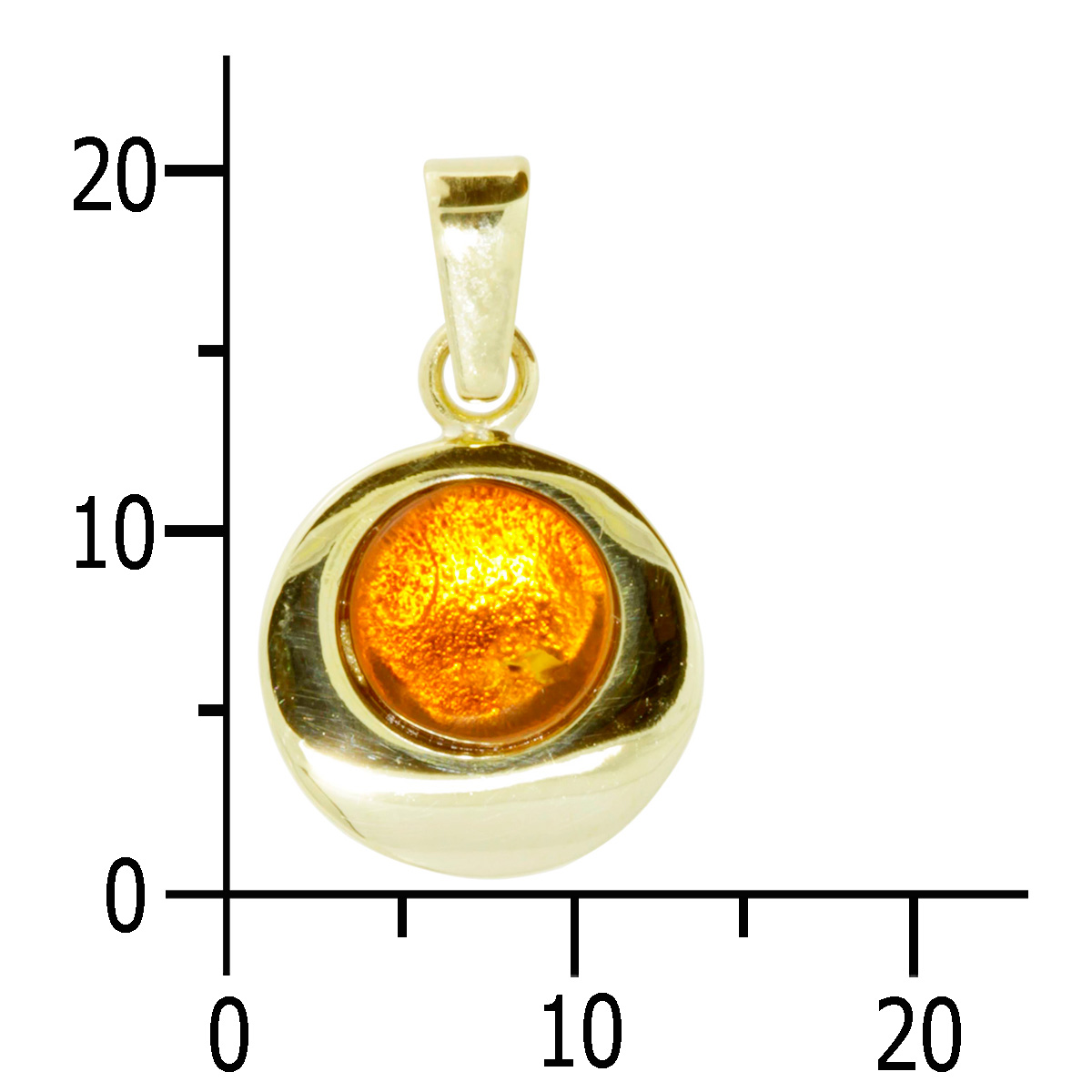 001-103570-0100k Anhänger Gold 333/000, Bernstein