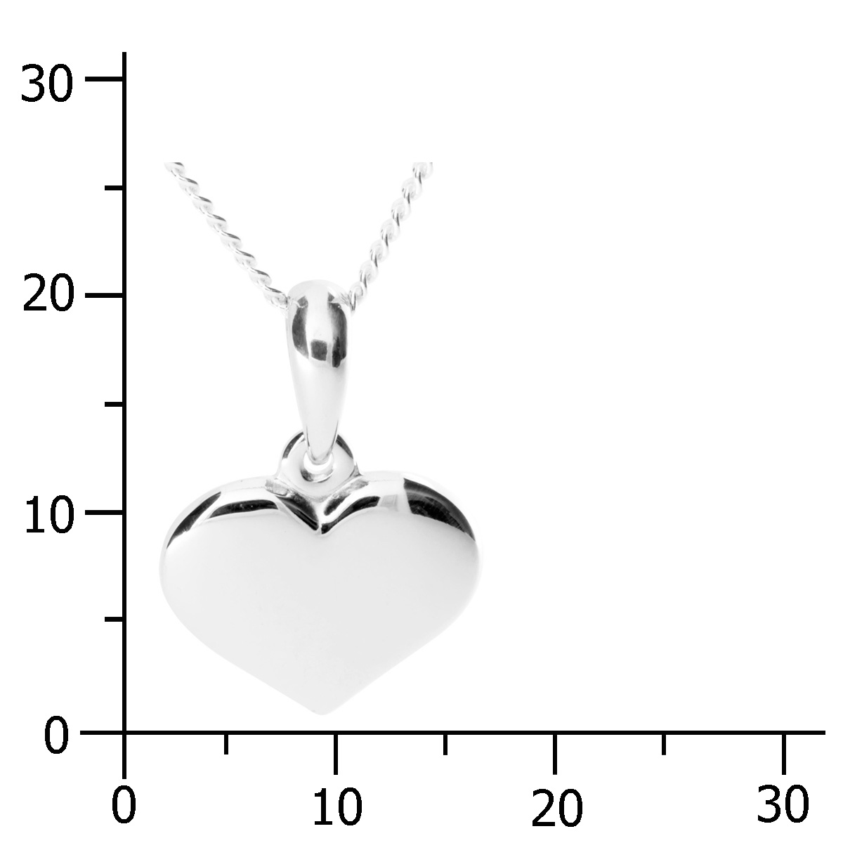 001-203635-A142k Kette mit Anhänger, Silber 925/000, Herz, 42 oder 45 cm