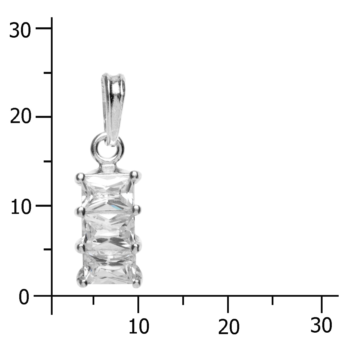043-201665-0100k Anhänger Silber 925/000, Zirkonia, weiß