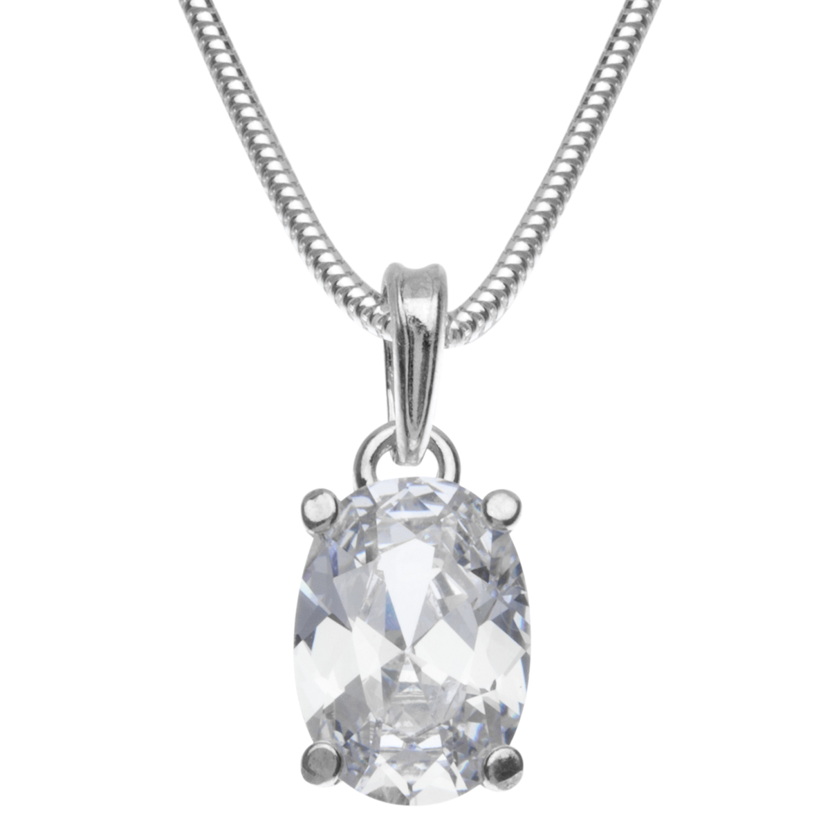 043-201692-A142 Kette mit Anhänger Silber 925/000, Zirkonia, weiß, 42 cm