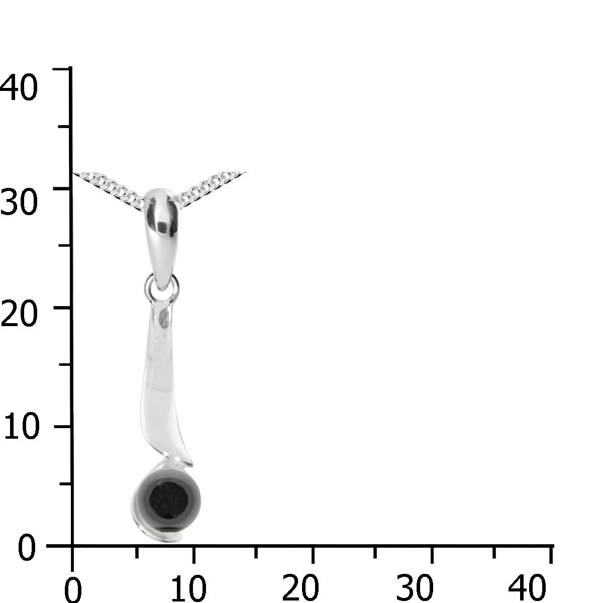 001-201380-A245k574ff349be3ef Kette mit Anhänger Silber 925/000, 45 cm, Hämatit
