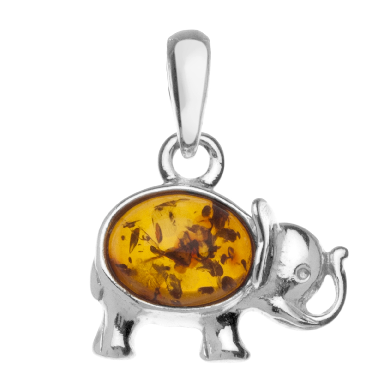 098-200160-0100 Anhänger Silber 925/000, Elefant, Bernstein