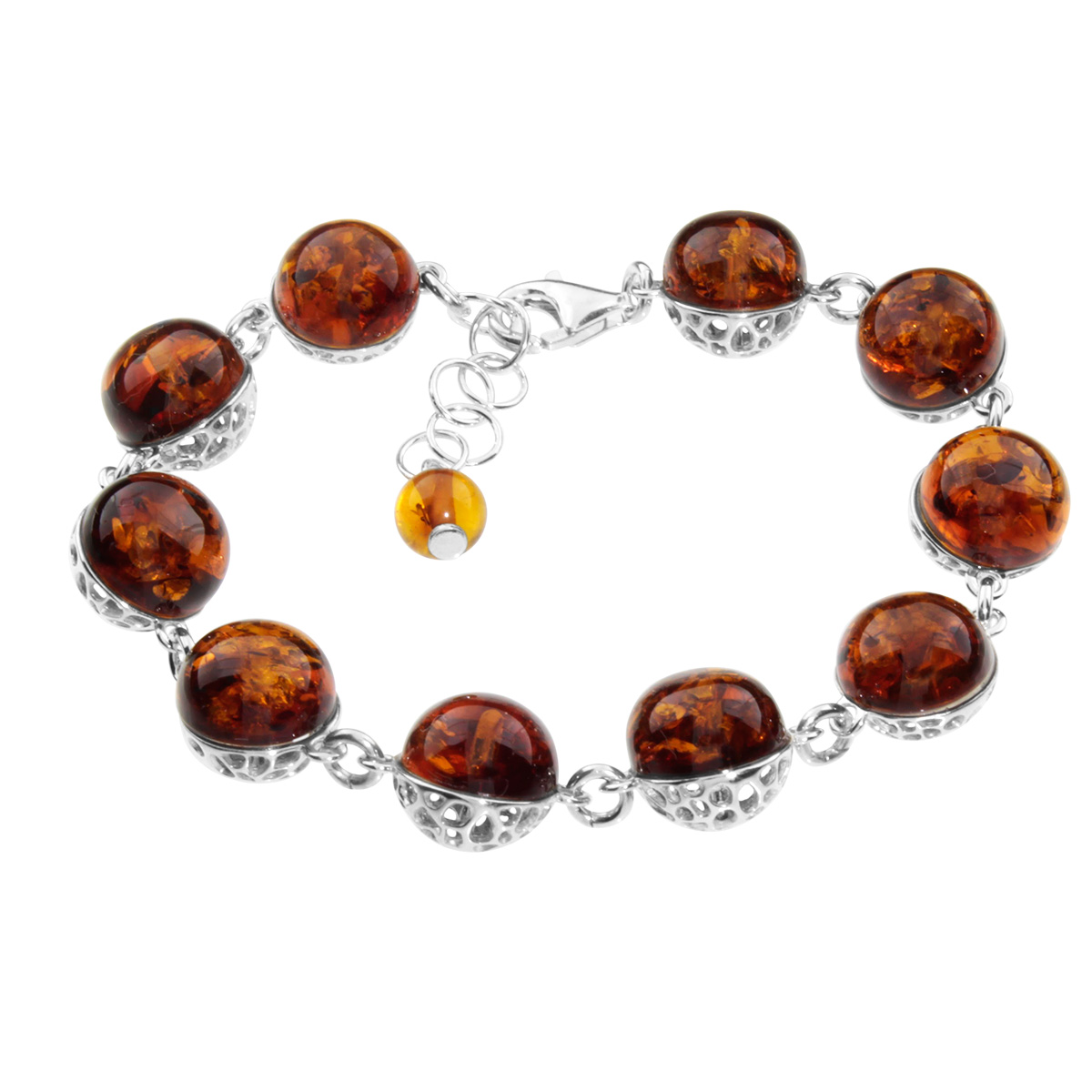 105-210105-0100 Armband, Silber 925/000, Bernstein
