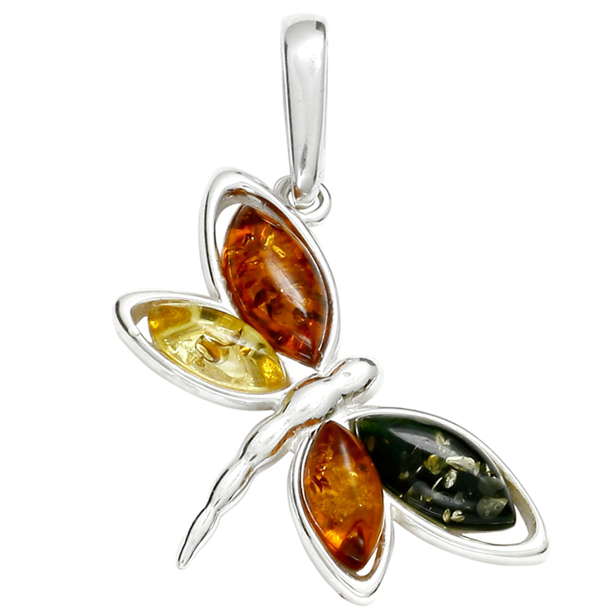 Anhänger Silber 925/000, Schmetterling, Bernstein