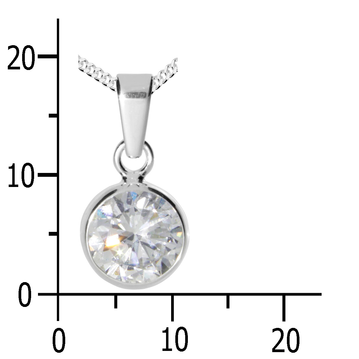 001-203646-A142k Kette mit Anhänger Silber 925/000, 42 cm, Zirkonia