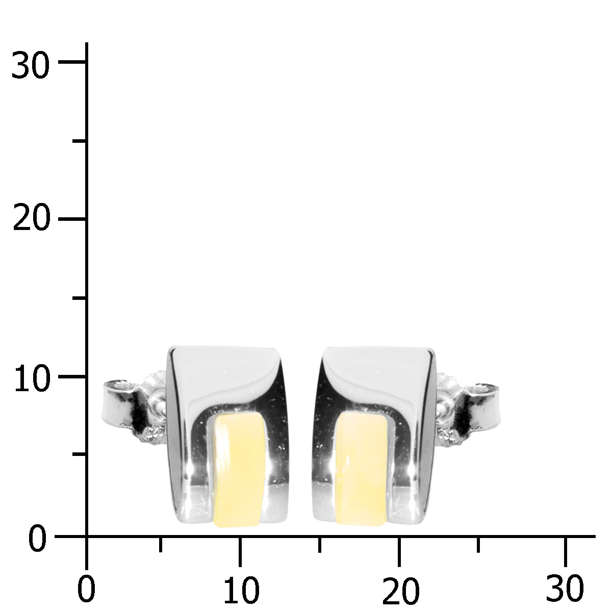 550947040k Ohrstecker Silber 925/000, Bernstein- Unikat