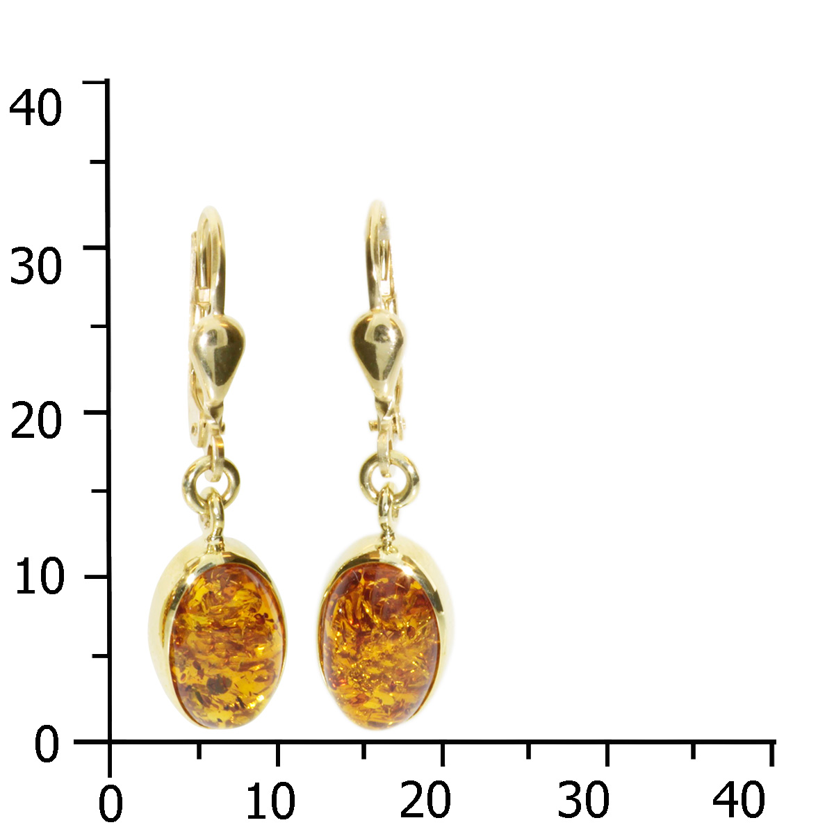 001-163052-0002k Ohrhänger Gold 333/000, Bernstein